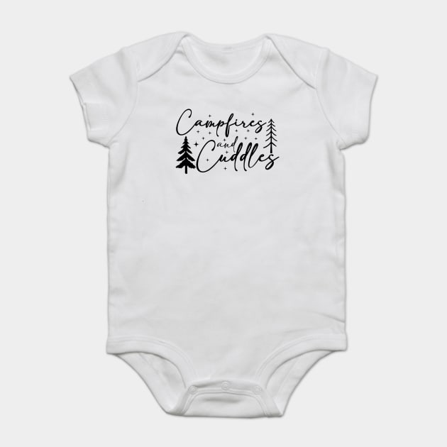 Campfires And Cuddles, Camping lover Baby Bodysuit by Darksavage